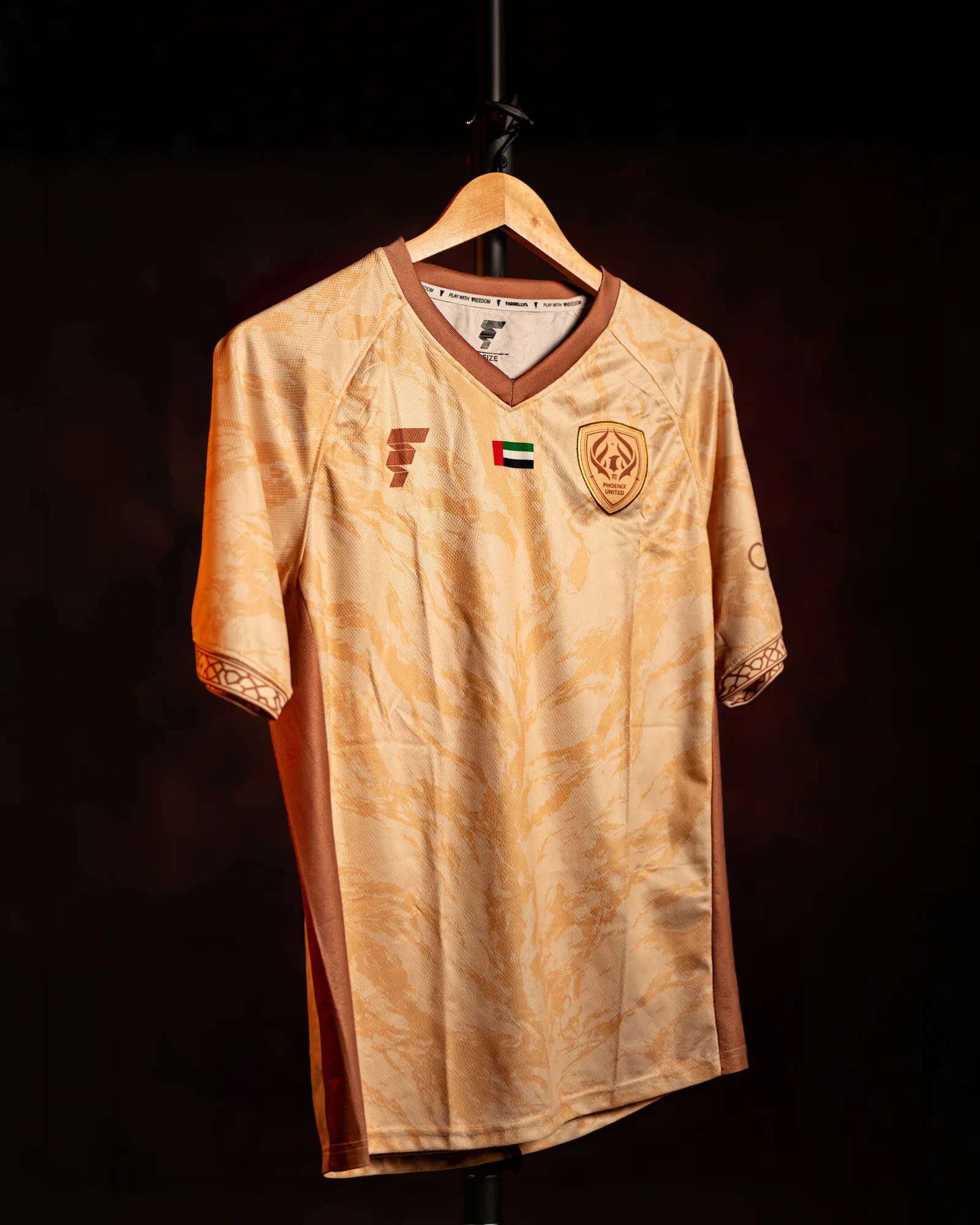 Phoenix United gold home jersey from the club photoshoot